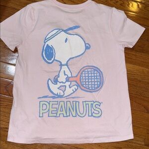 Abercrombie Kids Light Pink Tee Charlie Brown Peanuts Tennis 9/10 Short Sleeve